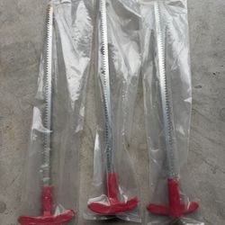 Lot of 3 Auto Glass Cold Knife Serrated Blades w/ T-Handle – New