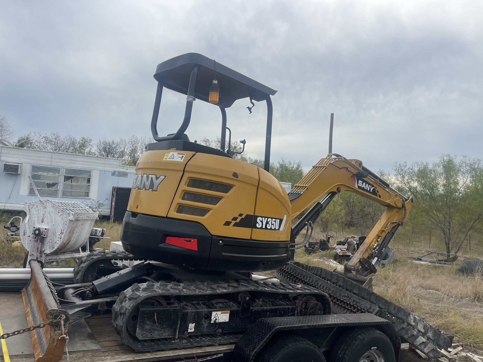 Excavator Trailer And Hammer