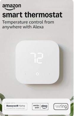 Amazon Smart Thermostat, Save money and energy, Works with Alexa and Ring, C-wire required An Alexa thermostat - Amazon Smart Thermostat is an easy wa