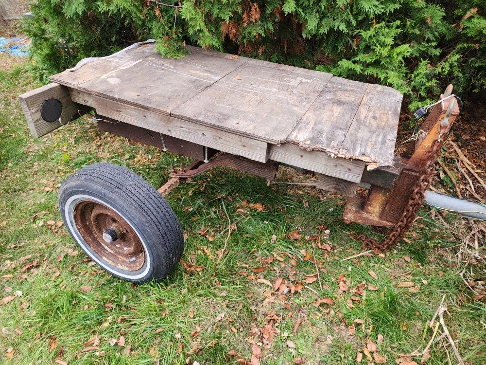 Utility Trailer Heavy Duty Frame Compact Working & Lights BEST OFFER