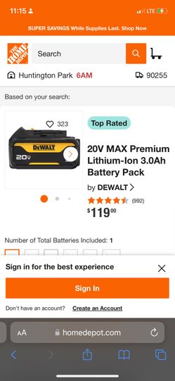 Brand New Dewalt 20v 3ah Battery, $80!