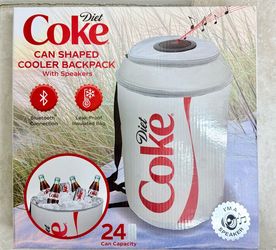 Diet Coke Can Shaped Cooler Backpack with Bluetooth Speaker – 24 Can