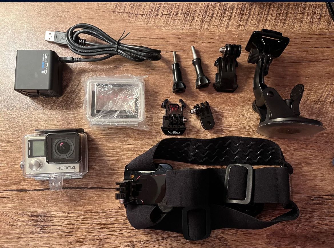 GoPro Hero 4 with attachments