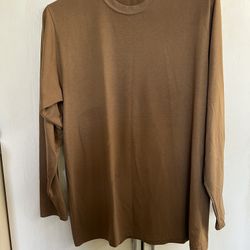 Brown Men’s Long Sleeve Athletic Shirt 