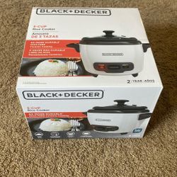 NEW BLACK+DECKER 3 Cup Rice Cooker