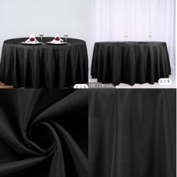 10 Black Round Tablecloths 