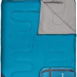 Double Sleeping Bag for Adults, 2 Person Sleeping Bag with Pillows for Camping Backpacking Hiking, XL Queen Size Two Person Sleeping Bag for Cold Weat