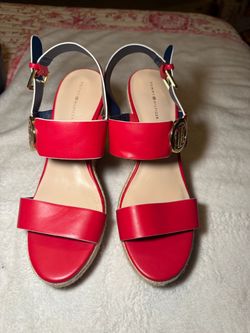 Tommy Hilfiger Red Wedge Sandals