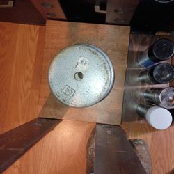 4 10lb Steel Plate Weights And A Single 30lb Steel Dumbbell 