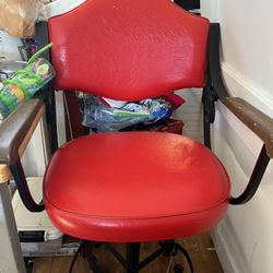 Red  Bar Stool Swirls 