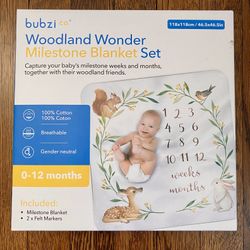 Baby Monthly Woodland Milestone Blanket