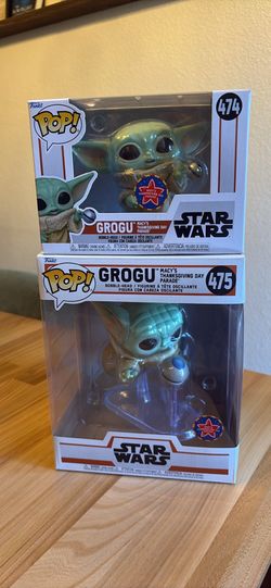Grogu Funko Pops from Macy’s Thanksgiving Day Parade. 474 and 475