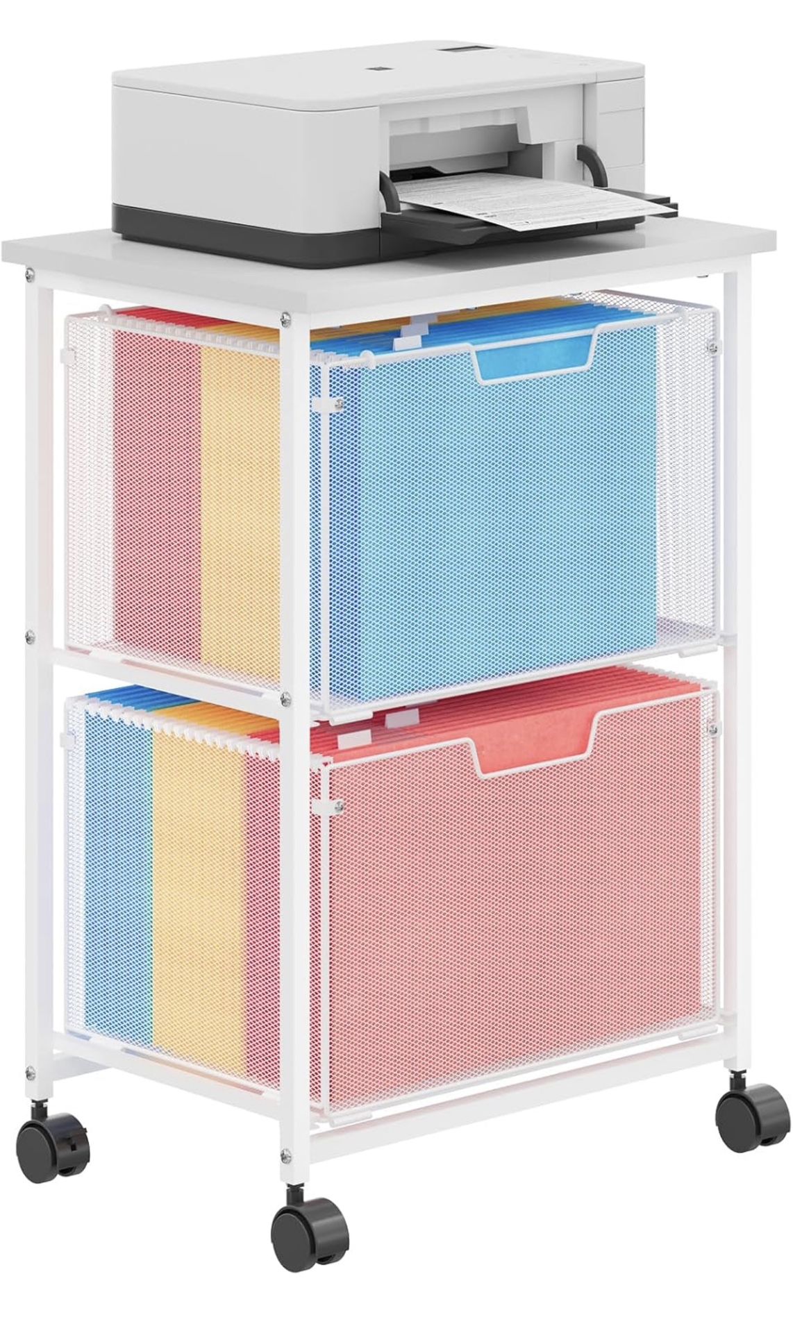 Rolling filing cabinet for letters