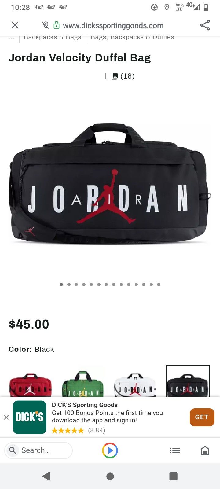 Jordan Duffel Bag!