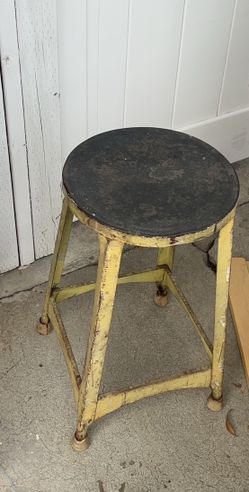 Yellow Industrial Stool Chair