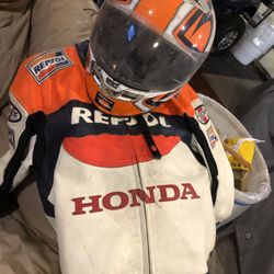Repsol Honda jacket and helmet