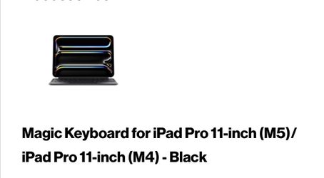 New Apple Magic Keyboard for iPad Pro 11-inch (M5)/iPad Pro 11-inch (M4) - Black