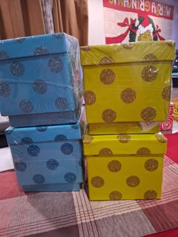Glitter Gift Boxes 2 Blue 2 Green