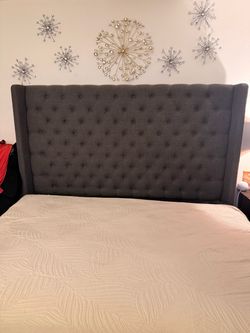 Eastern King Panel Upholstered Bed