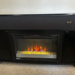 Tv Stand With Fireplace And Bluetooth Speaker 