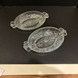 VTG Anchor Hocking Star of David Divided Relish Dish (Set of  2)