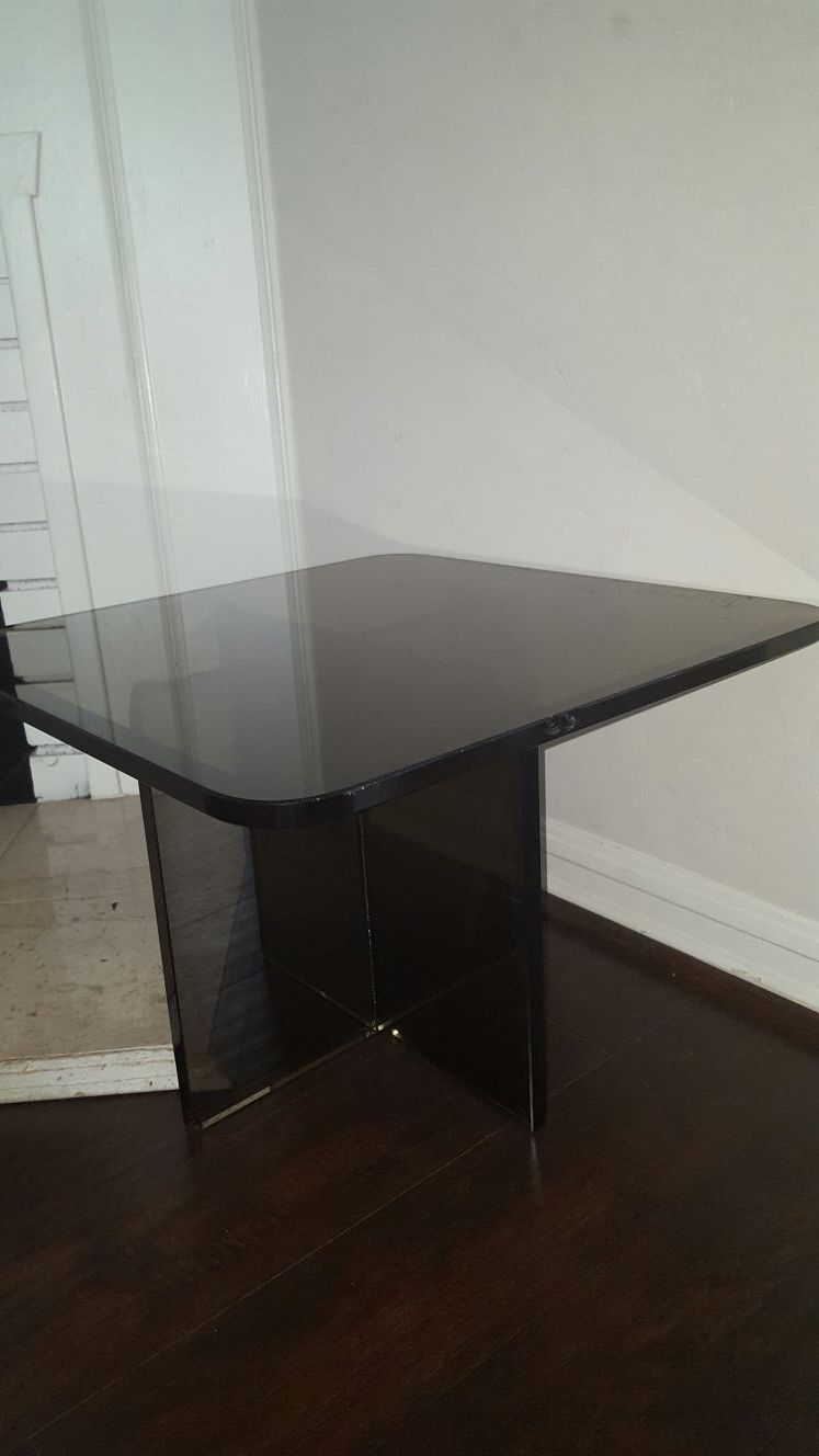 2 side all glass end tables.