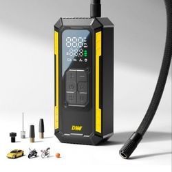 Tire Inflator Portable Air Compressor, 150 PSI Compact Cordless Bike Pump with Digital Gauge, Electric Air Pump for Inflatables with LED & Auto Shut-O