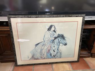 The image is a original authentic entitled "Brave Horse" by Carol Grigg. Helpful information about  the artist is listed below:  Carol Grigg 