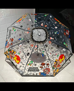 Super Mario Transparent Folding Umbrella