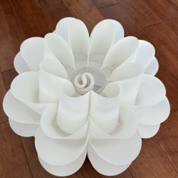 Possini Euro White Flower 15 3/4" Wide Chrome Finish Ceiling Light