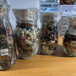 Four Large Jewelry Treasure Jars Unopened 
