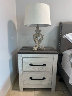 Side table with lamp