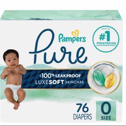 Pampers Pure Protection Baby Diapers, Size 0 (>10 Lbs), 76 Count