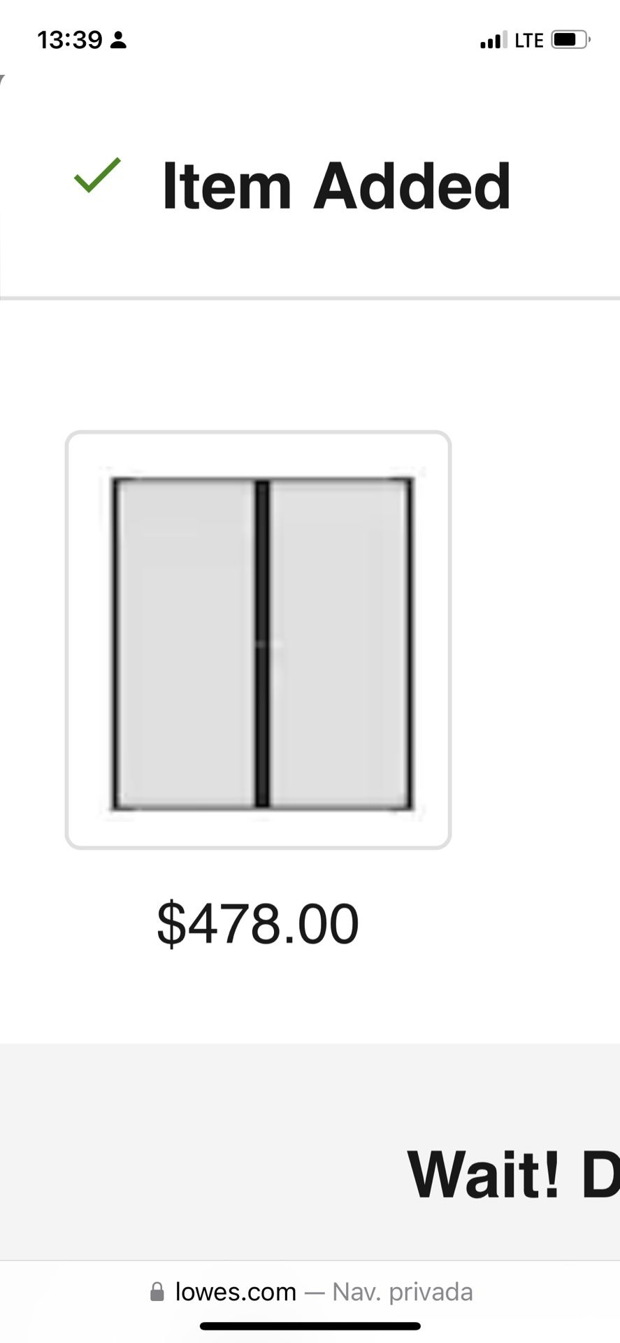 Exelente puerta doble Retractable mide 80" de alto x 72" de largo $180 NUEVECITA BARATA