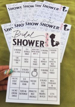Custom Bridal Shower Bingo