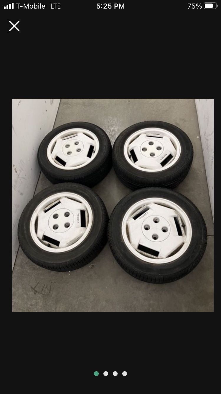 4 X 185/60r14 4x100 4x3.94 Stock Mr2 AW11 Miata NA NB Civic Fit Xa Xb Ia Echo Yaris Wheels Rims Tires!!!