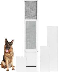 60-84" Dog Door for Sliding Door - Large Dog Door for Sliding Glass Door - Patio Sliding Door Dog Door Insert - Easy Installation, Security Lock, Weat