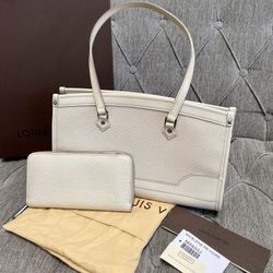 Authentic Louis Vuitton Madeleine PM Ivoire purse M5933J And wallet