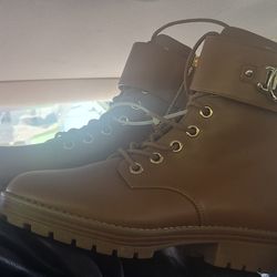 Michael Kors Women's Rory Lace-Up Signature Strap Ankle Booties