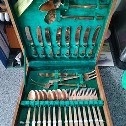Vintage Brass 29-Piece  Flatware Set