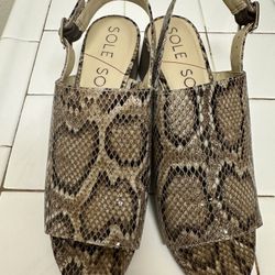 Sole Society Women Leather Sandals Size 7 1/2