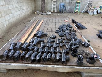 Large Lot of Black ABS Pipe Fittings