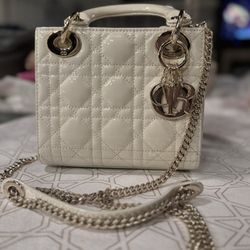 Mini Lady Dior Bag - White