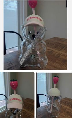 Starbucks Bearista Glass Pink Drink