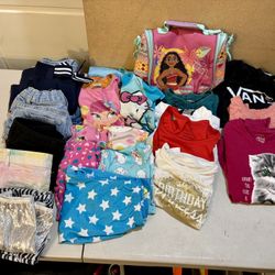 Various boys & girls kids clothes and Moana lunch bag