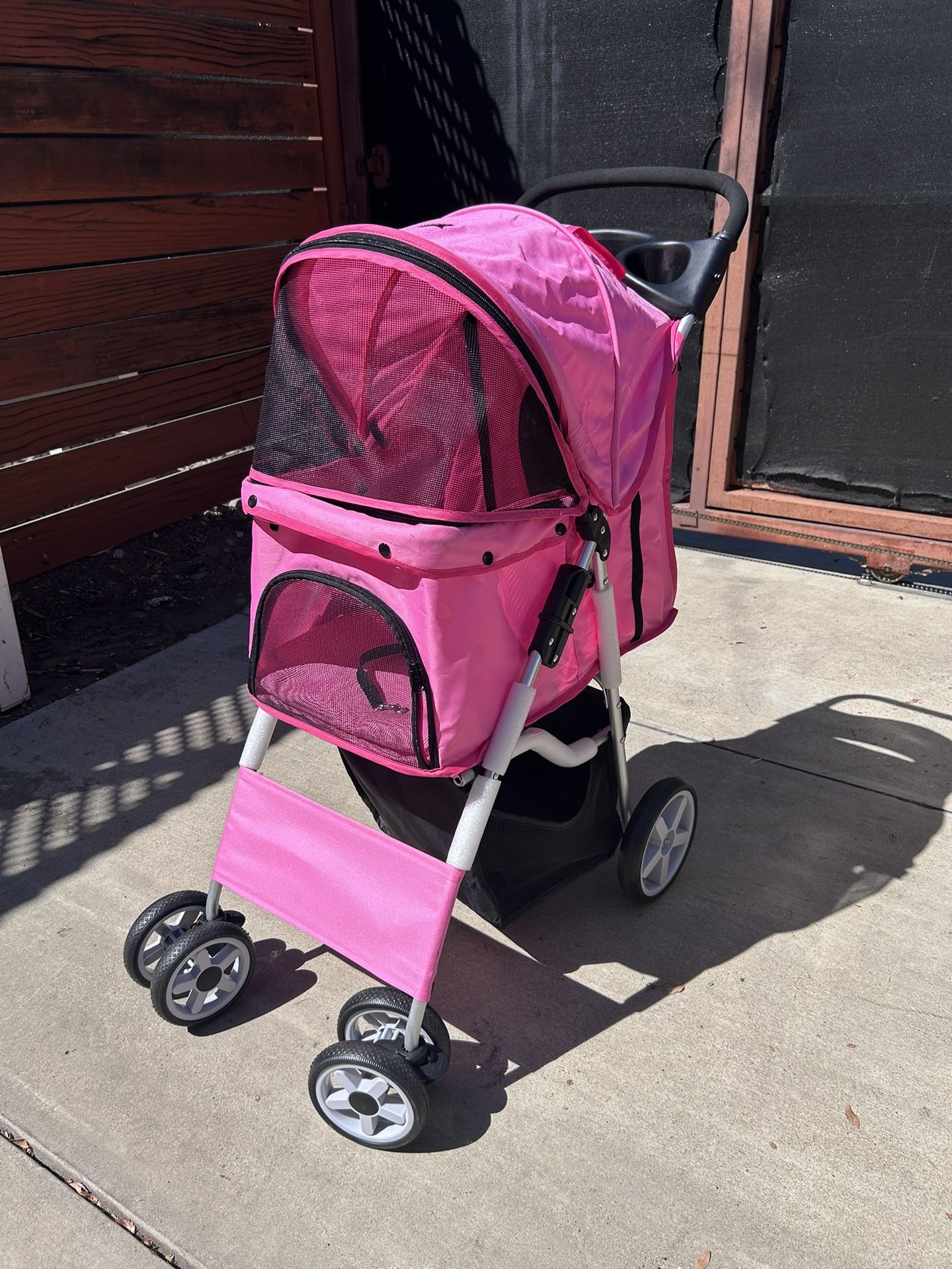 Pink Dog Car Pet Stroller
