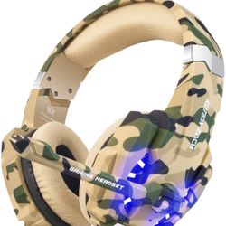 Brand New BENGOO Stereo Gaming Headset for PS4, PC, Xbox One Controller, Noise Cancelling Over Ear Headphones Mic, LED Light, Bass Surround, Soft Memo