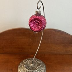 Vintage Shiny Brite Pink Bumpy Double Indent about 2.25” long - holder not included