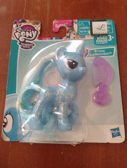 NEW in Package 2017 Hasbro My Little Pony TRIXIE LULAMOON Glitter Unicorn Pony w/Purple Comb