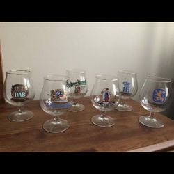 collectibles beer glasses, all 6 pieces for $ 15